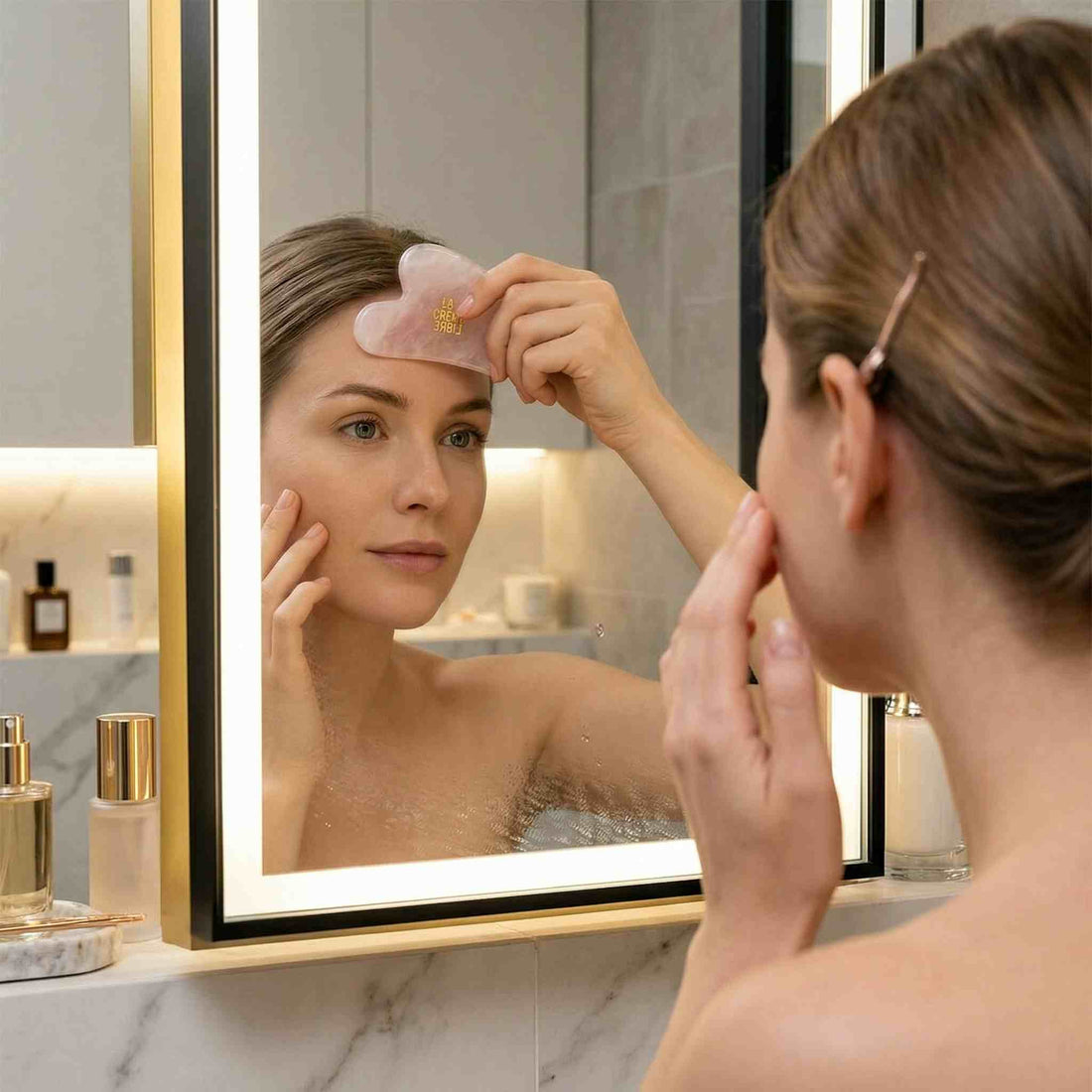 Gua Sha en Quartz Rose