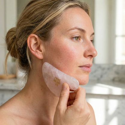 Gua Sha en Quartz Rose